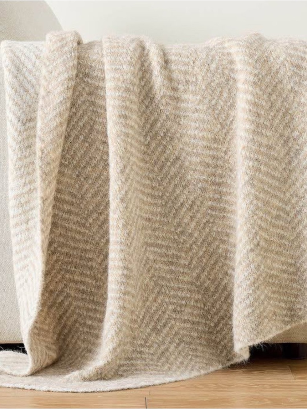 Pottery barn Herringbone Contrast Throw New